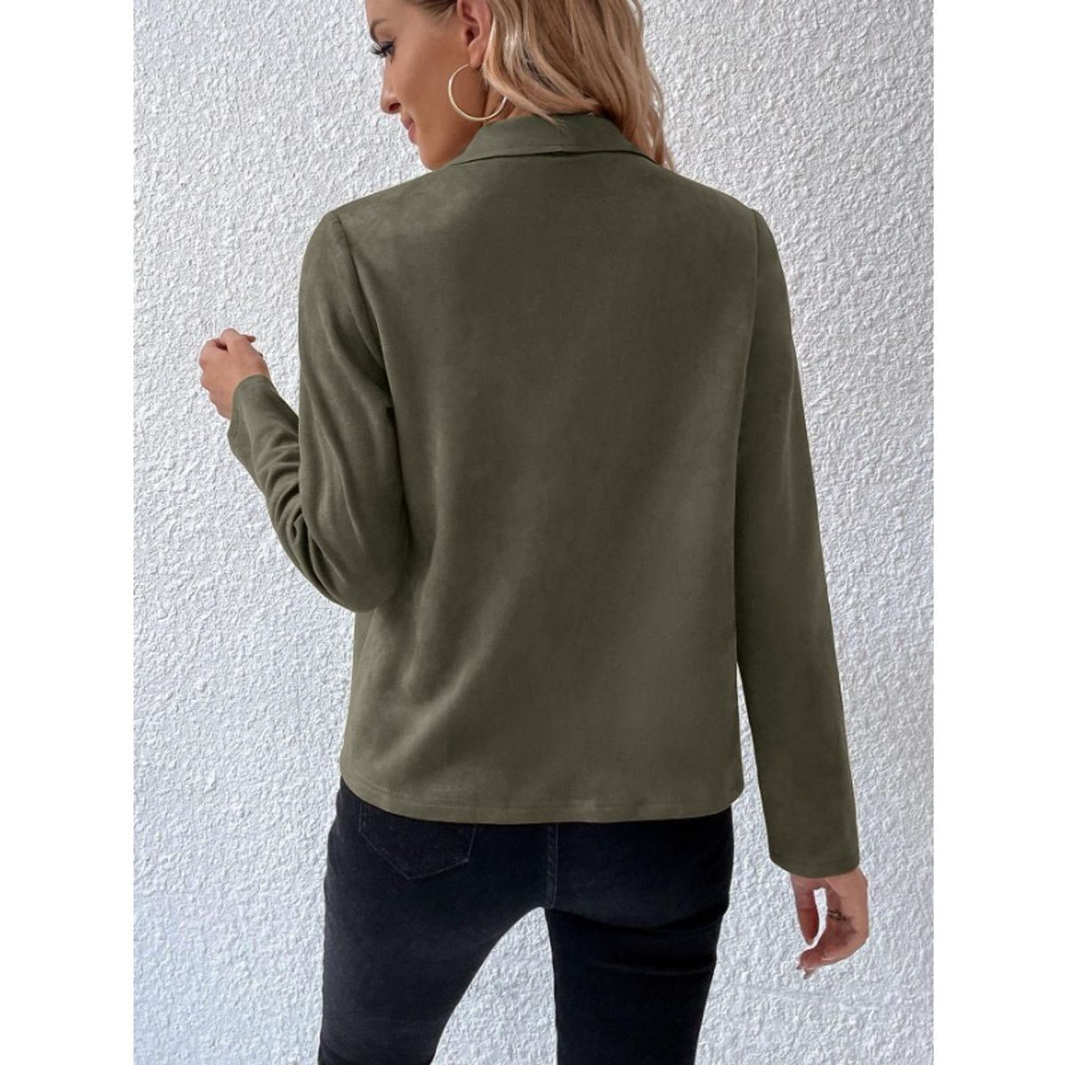 GIOIO - Chaqueta Mujer Piel Corta Estilo Motera Casual