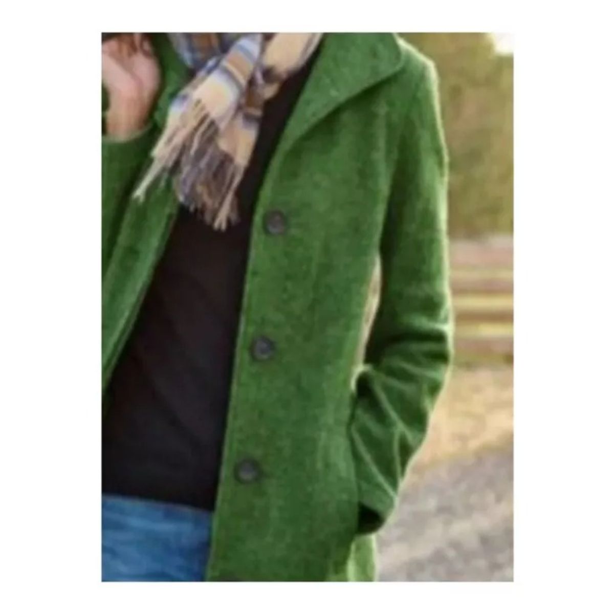 GIOIO - Chaqueta De Tweed Para Mujer Abrigo Ajustado Sección Larga