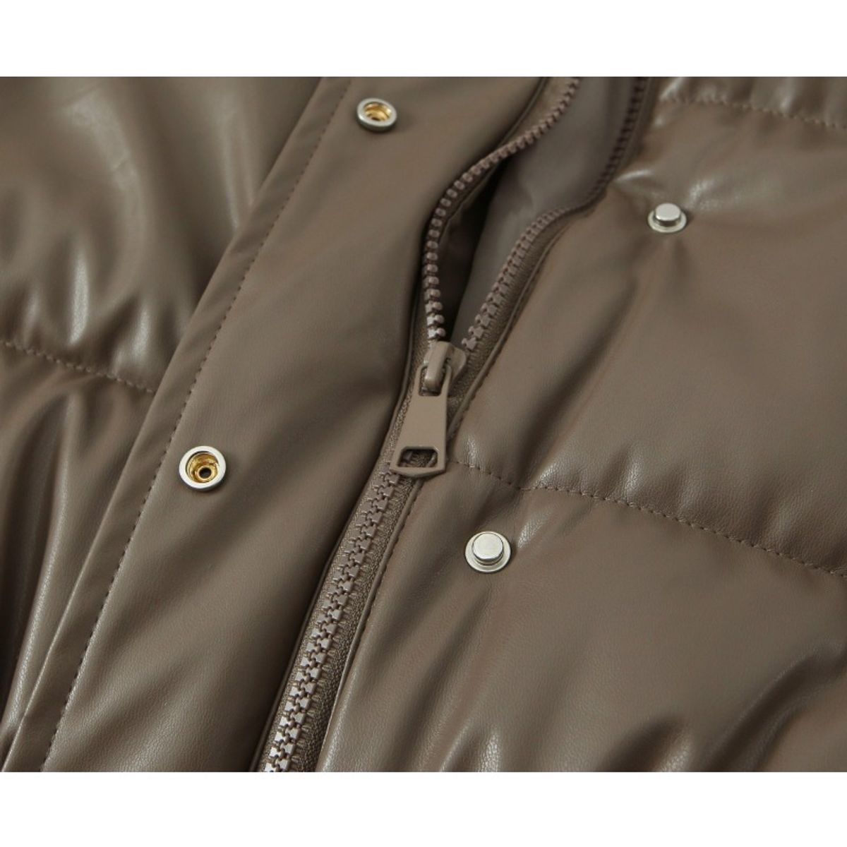 GIOIO - L Chaqueta Dama Corta De PU De Algodón De Liso