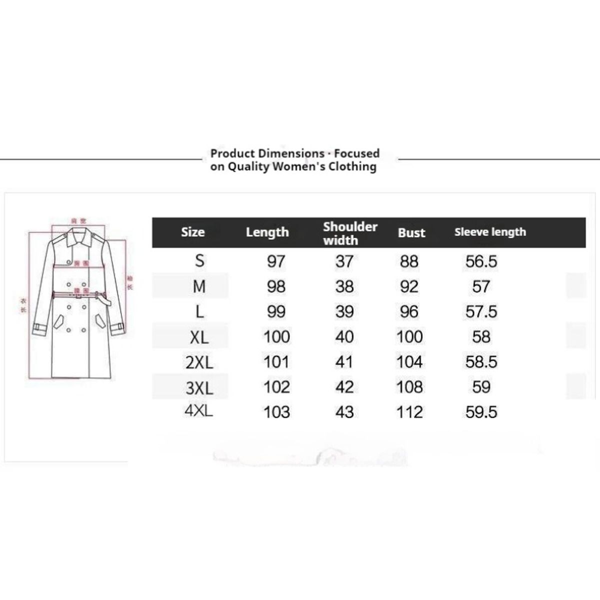 GIOIO - Gabardina Larga Elegante Cruzada Y De Color Entero Mujer
