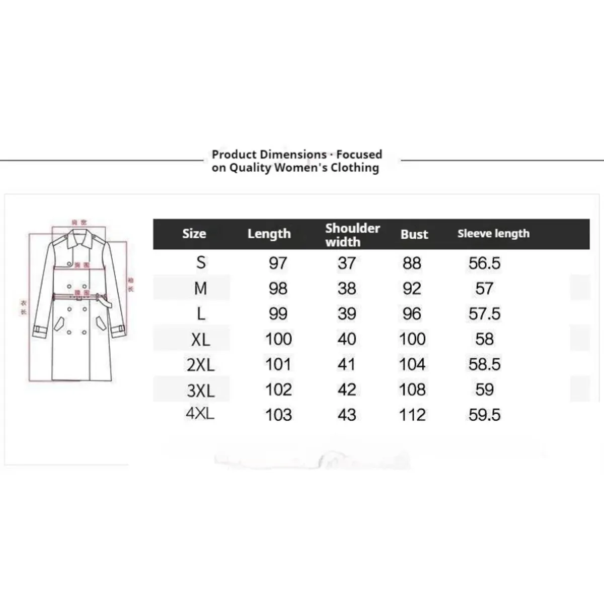 GIOIO - Gabardina Larga Elegante Cruzada Y De Color Entero Mujer