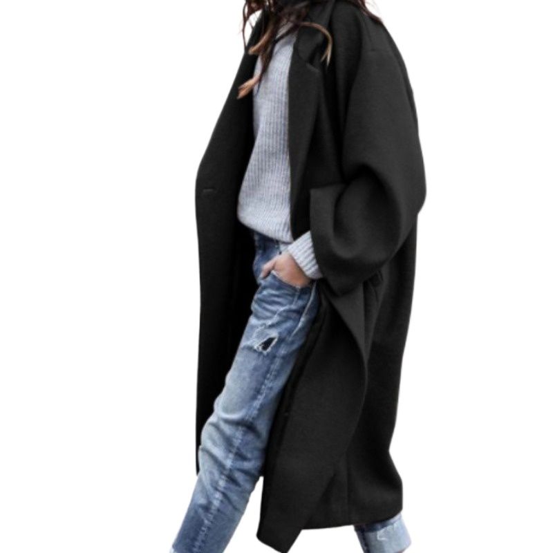 GIOIO - Abrigo Mujer Talla Grande Lana Sólido Casual Clásico