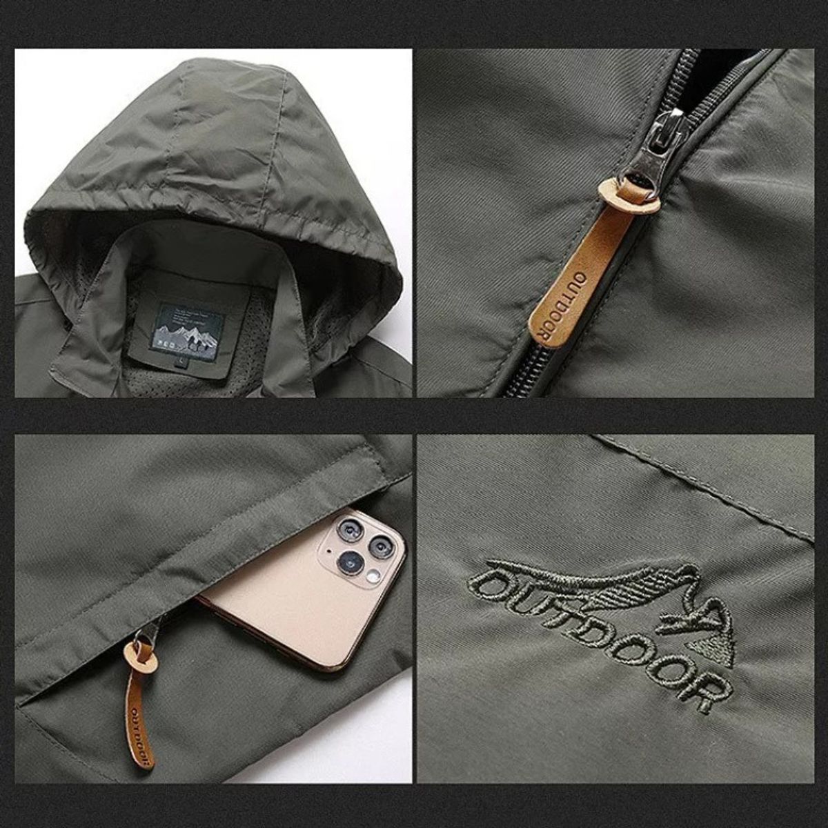 GIOIO - Chamarra Con Capucha Impermeable Para Exteriores