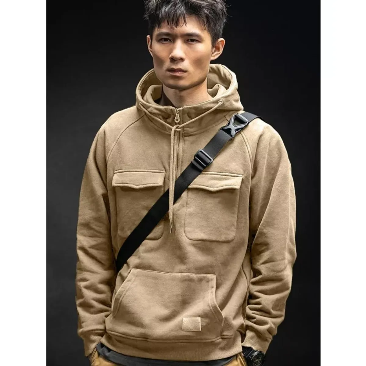 GIOIO - Sudadera Táctica Con Cremallera Y Múltiples Bolsillos Para H