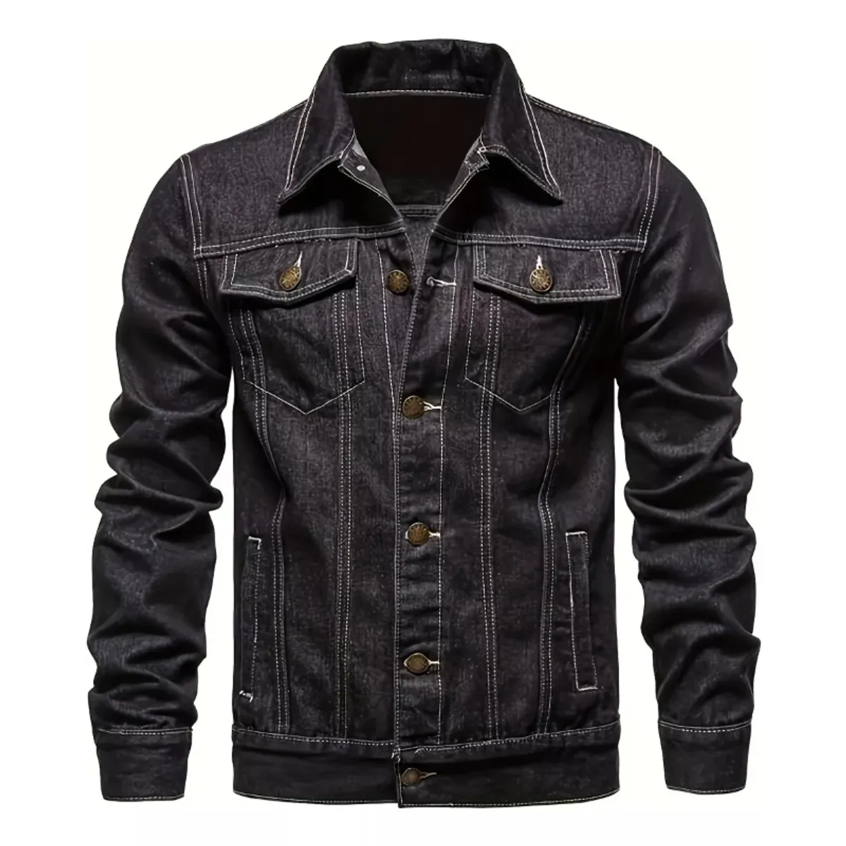 GIOIO - Chamarra De Mezclilla Multibolsillo De Moda De Alta Calidad