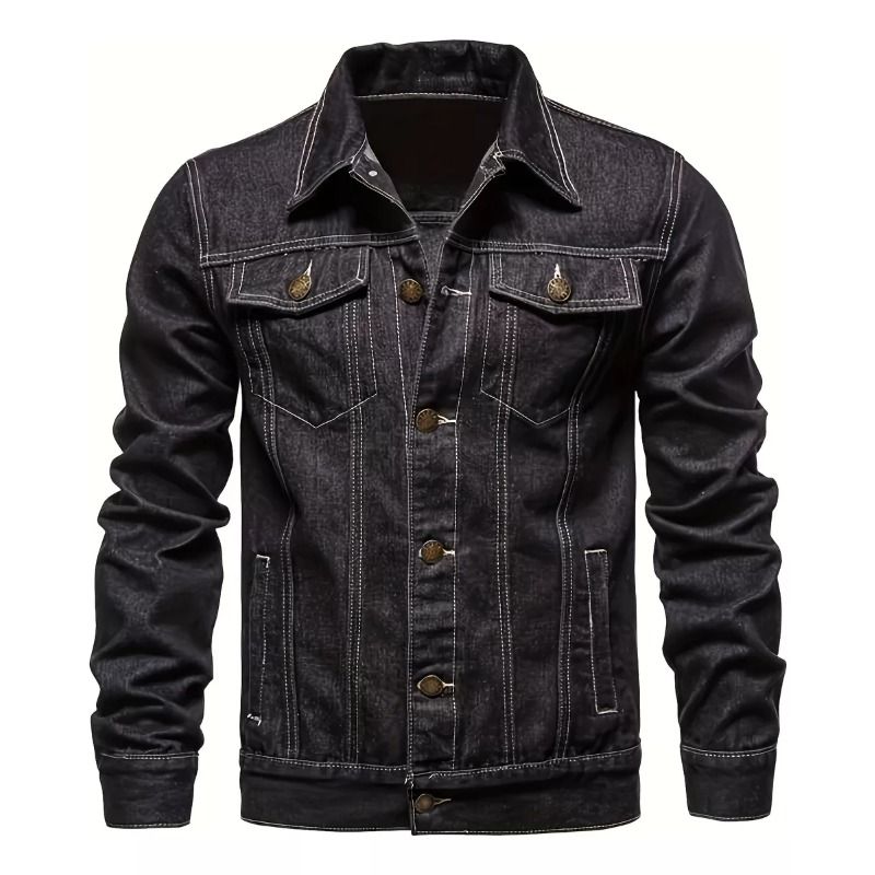 GIOIO - Chamarra De Mezclilla Multibolsillo De Moda De Alta Calidad