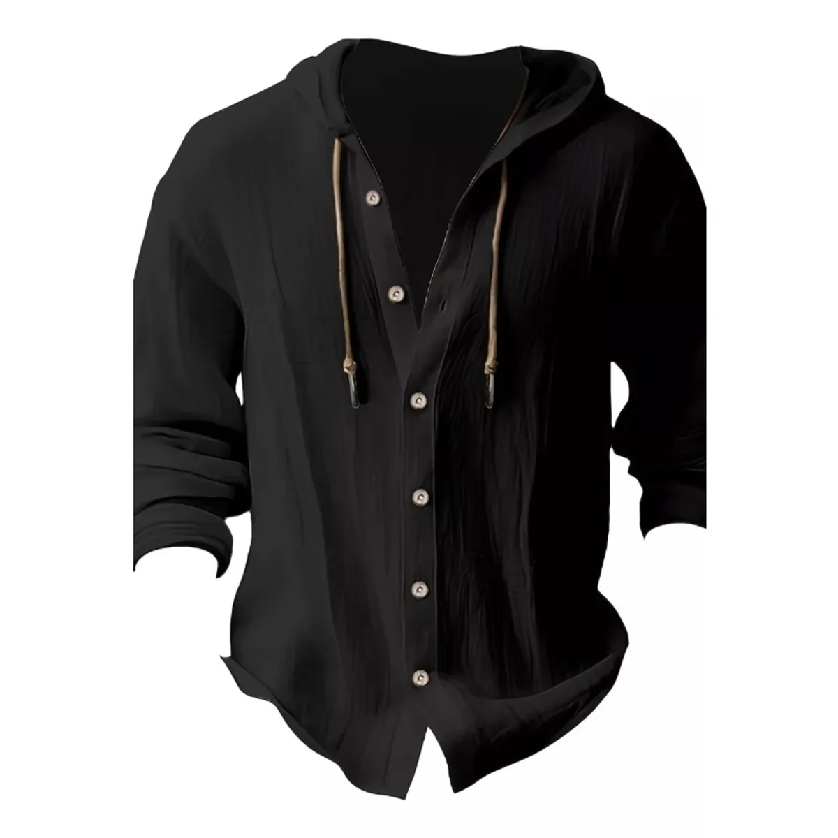 GIOIO - Camisa Informal Con Botones Y Capucha Para Hombre