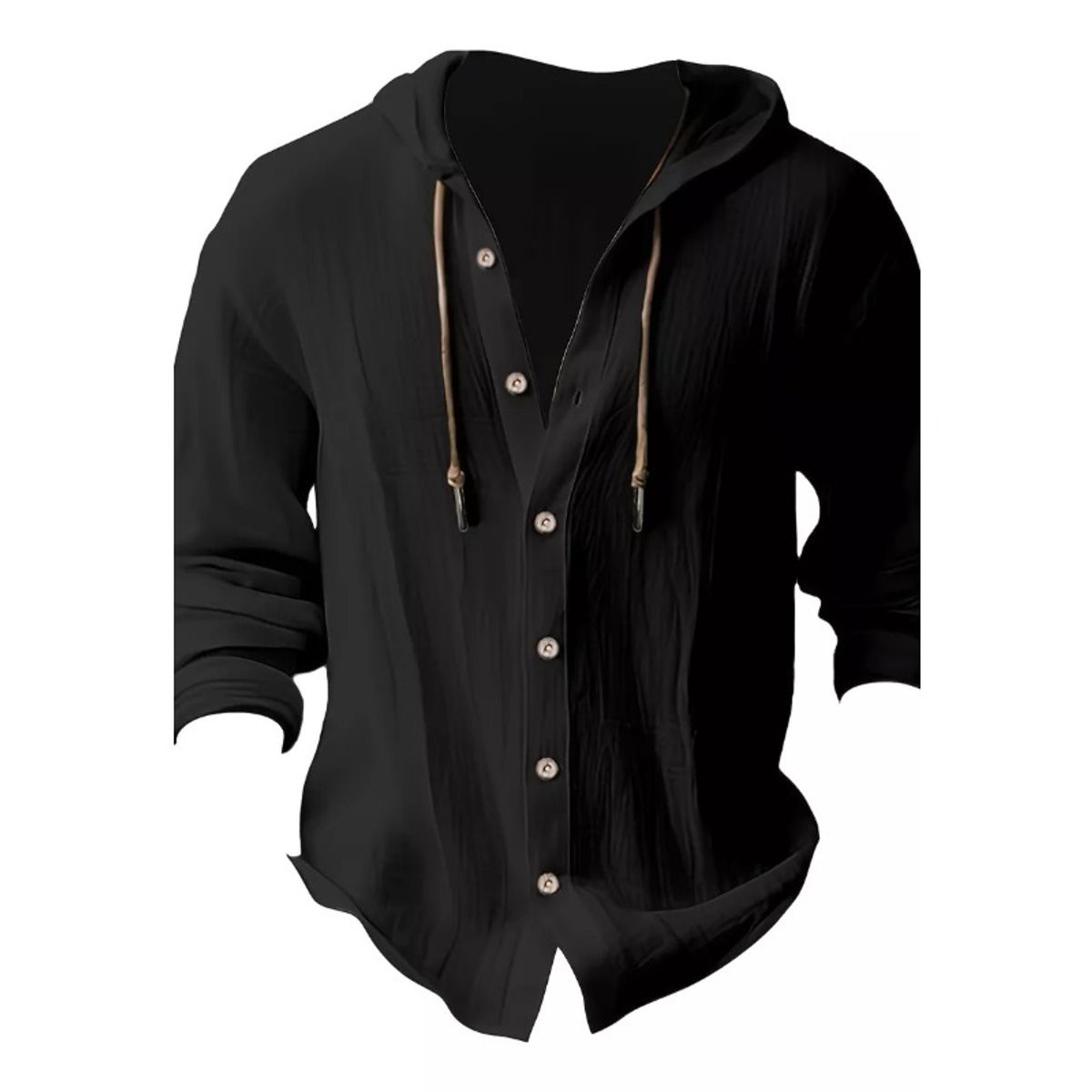 GIOIO - Camisa Informal Con Botones Y Capucha Para Hombre
