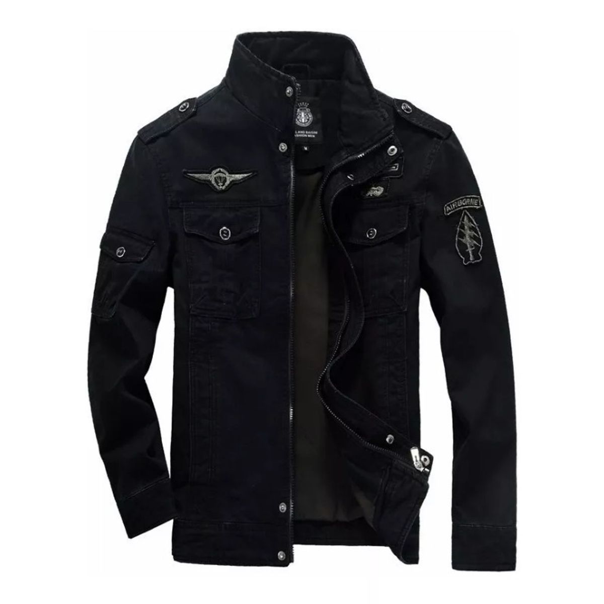 GIOIO - Chaquetas Estilo Militar Chamarra Abrigos Hombre Cremallera