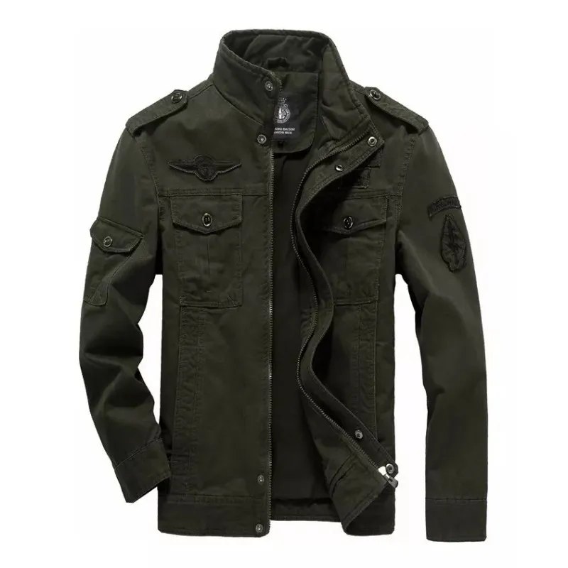 GIOIO - Chaquetas Estilo Militar Chamarra Abrigos Hombre Cremallera