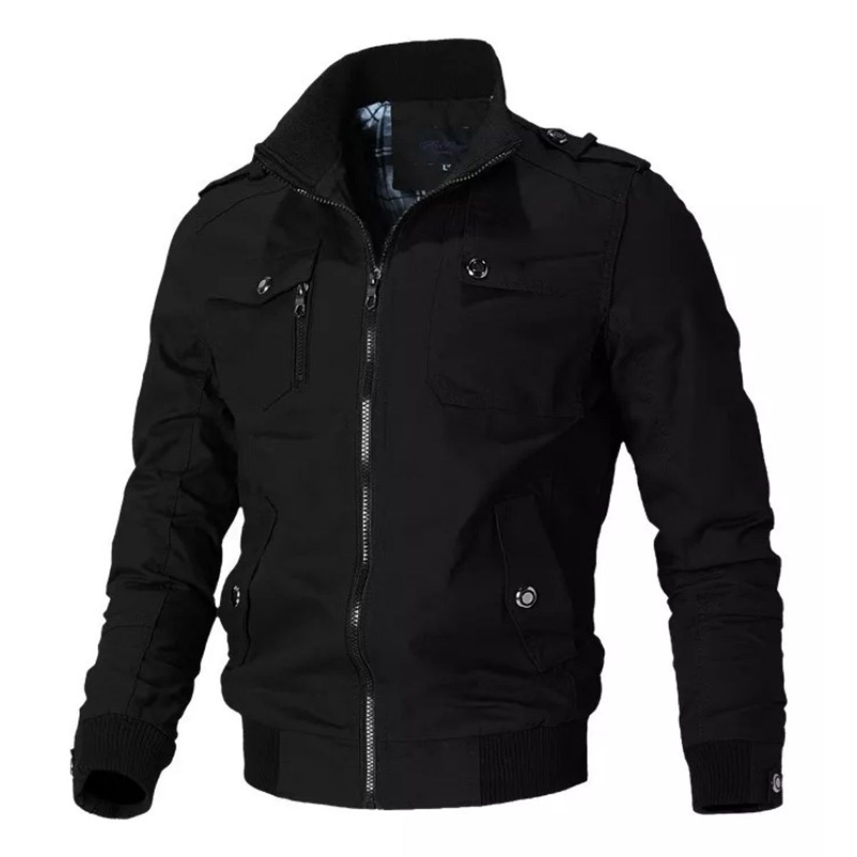 GIOIO - Chamarra Informal Clásica Militar Con Cremallera Para Hombre