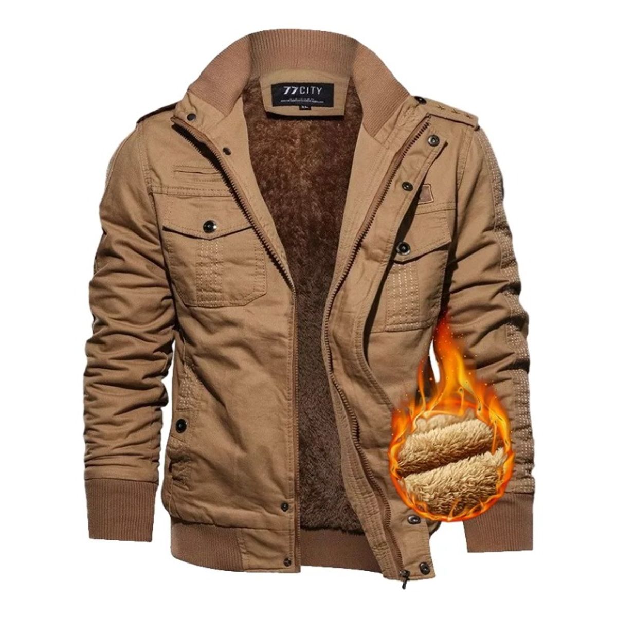 GIOIO - Chamarra Táctica Para Hombre Acolchada Con Múltiples Bolsill