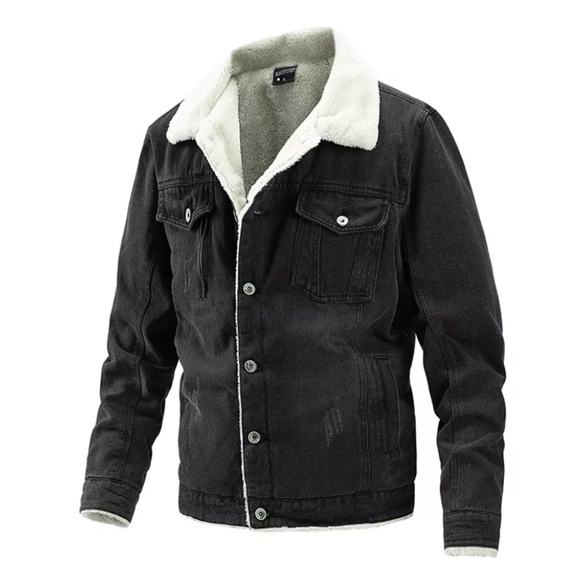 GIOIO - Chamarra Gruesa De Mezclilla Y Vellón Para Hombre