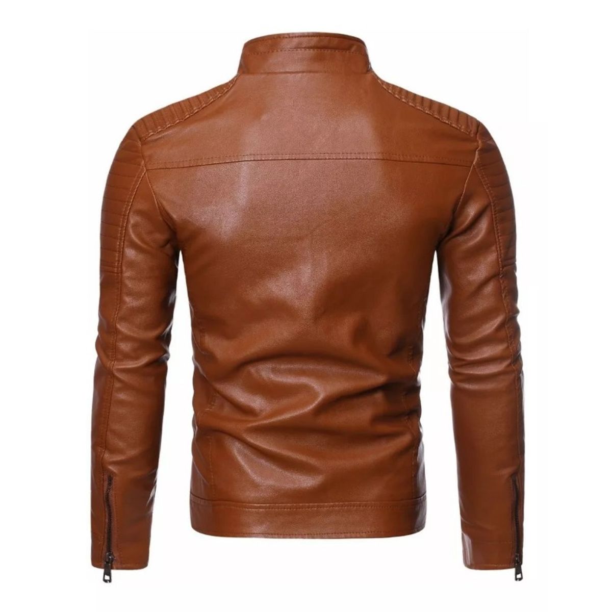 GIOIO - Chamarra De Piel Con Doble Cremallera Para Motociclista