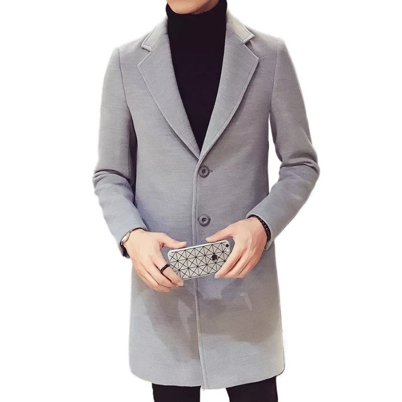 GIOIO - Gabardina Casual De Hombre De Negocios De Mezcla De Lana