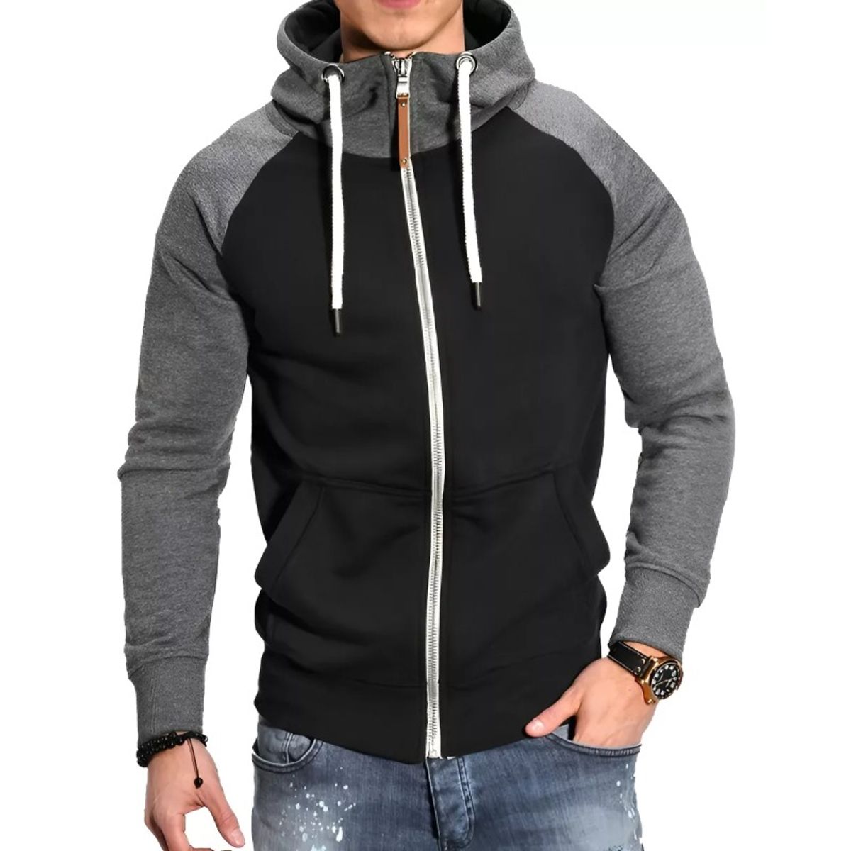 GIOIO - Chaqueta De Capucha Casual De Moda Para Hombres Sudadera