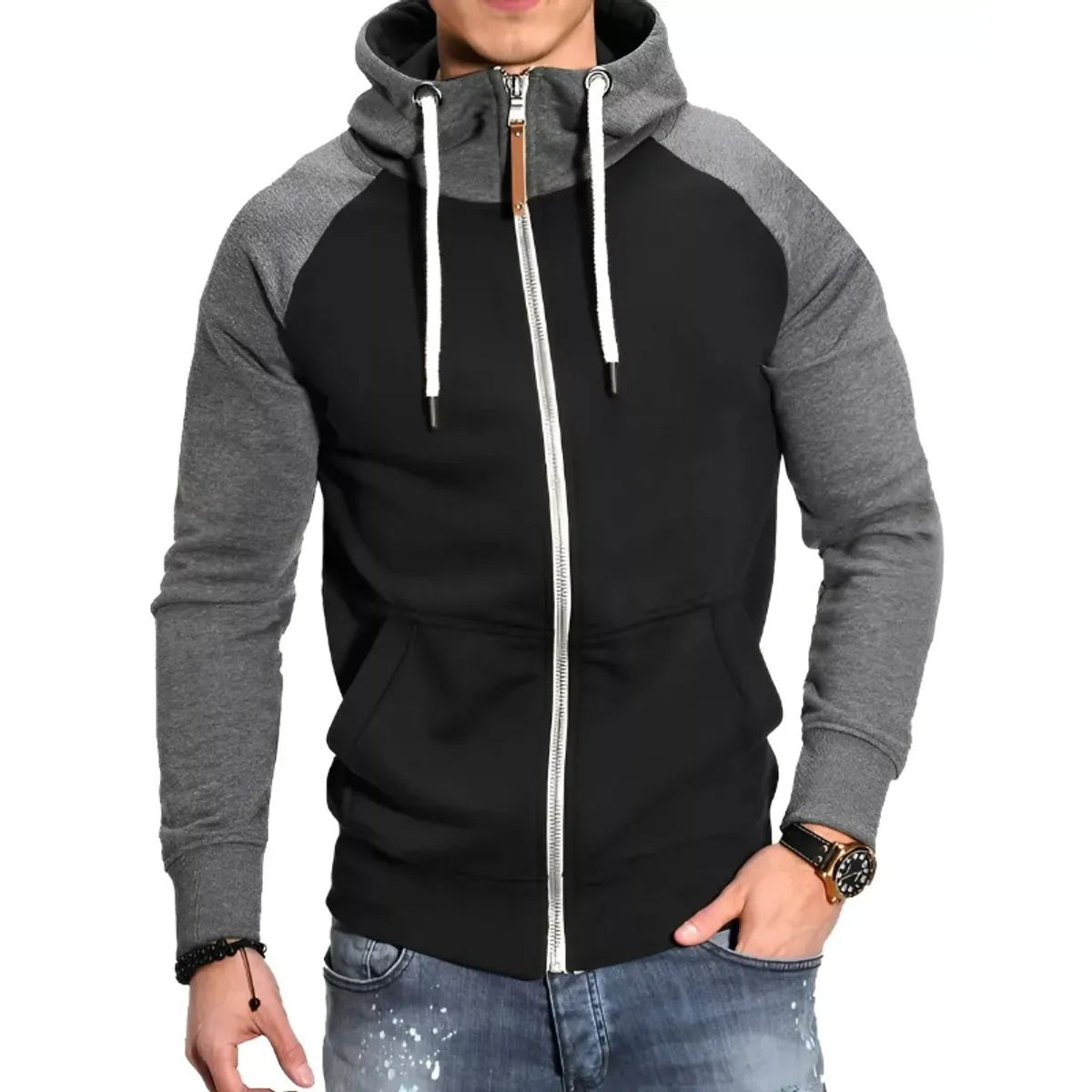 GIOIO - Chaqueta De Capucha Casual De Moda Para Hombres Sudadera