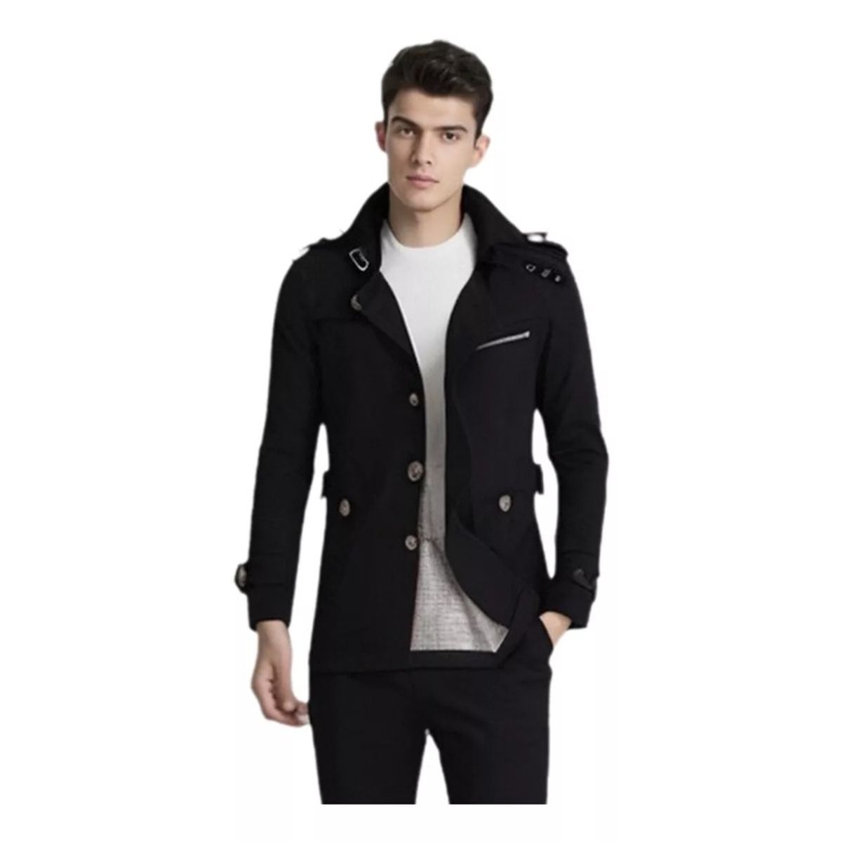 GIOIO - Gabardina De Longitud Media Ajustada Chamarras De Hombre