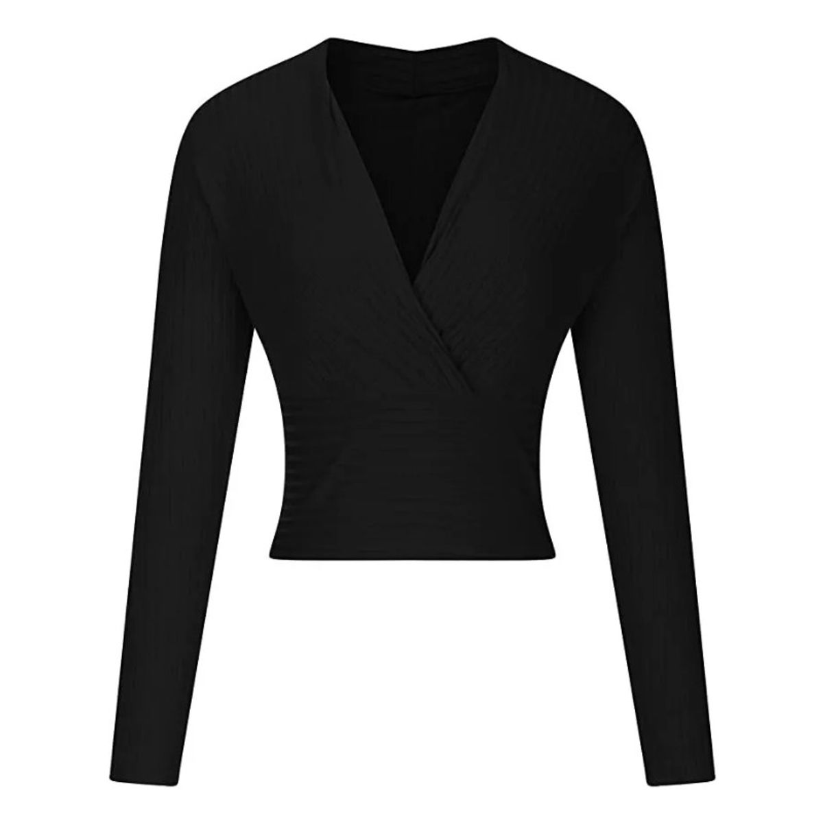 GIOIO - Sweater Punto Con Cuello En V Profundo Canalé Para Mujer