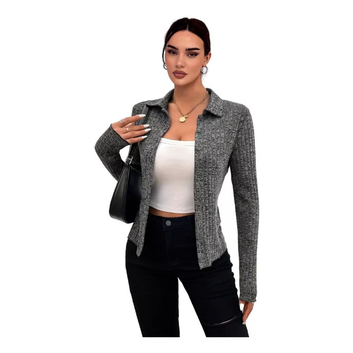 GIOIO - Suéter De Punto De Manga Larga Informal Elegante Para Mujer