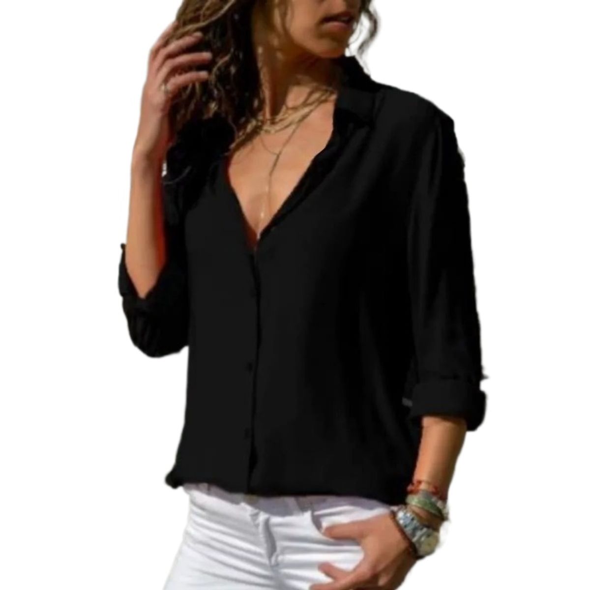 GIOIO - Blusa Moda Casual Suelto Elegante Manga Larga Para Mujer