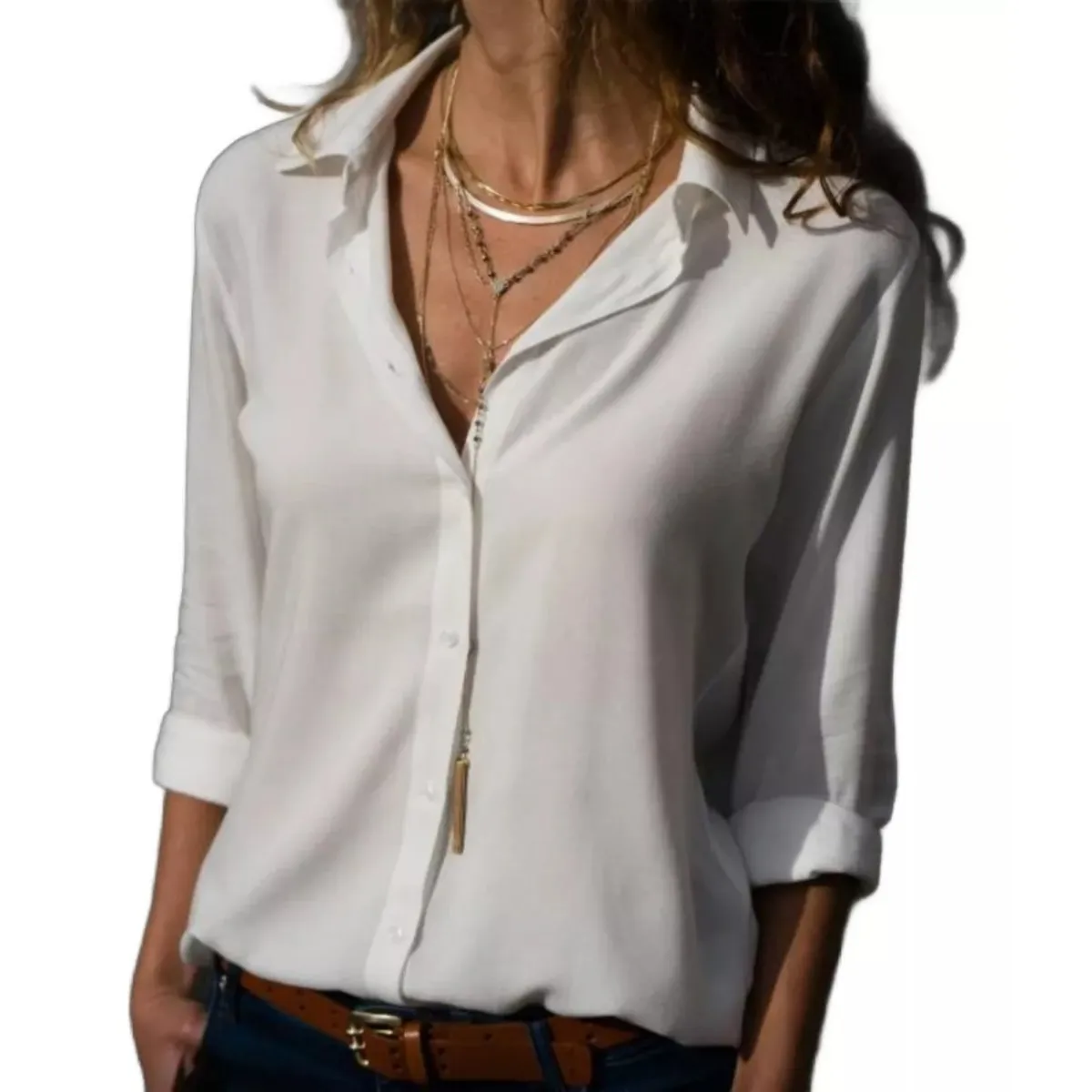 GIOIO - Blusa Moda Casual Suelto Elegante Manga Larga Para Mujer