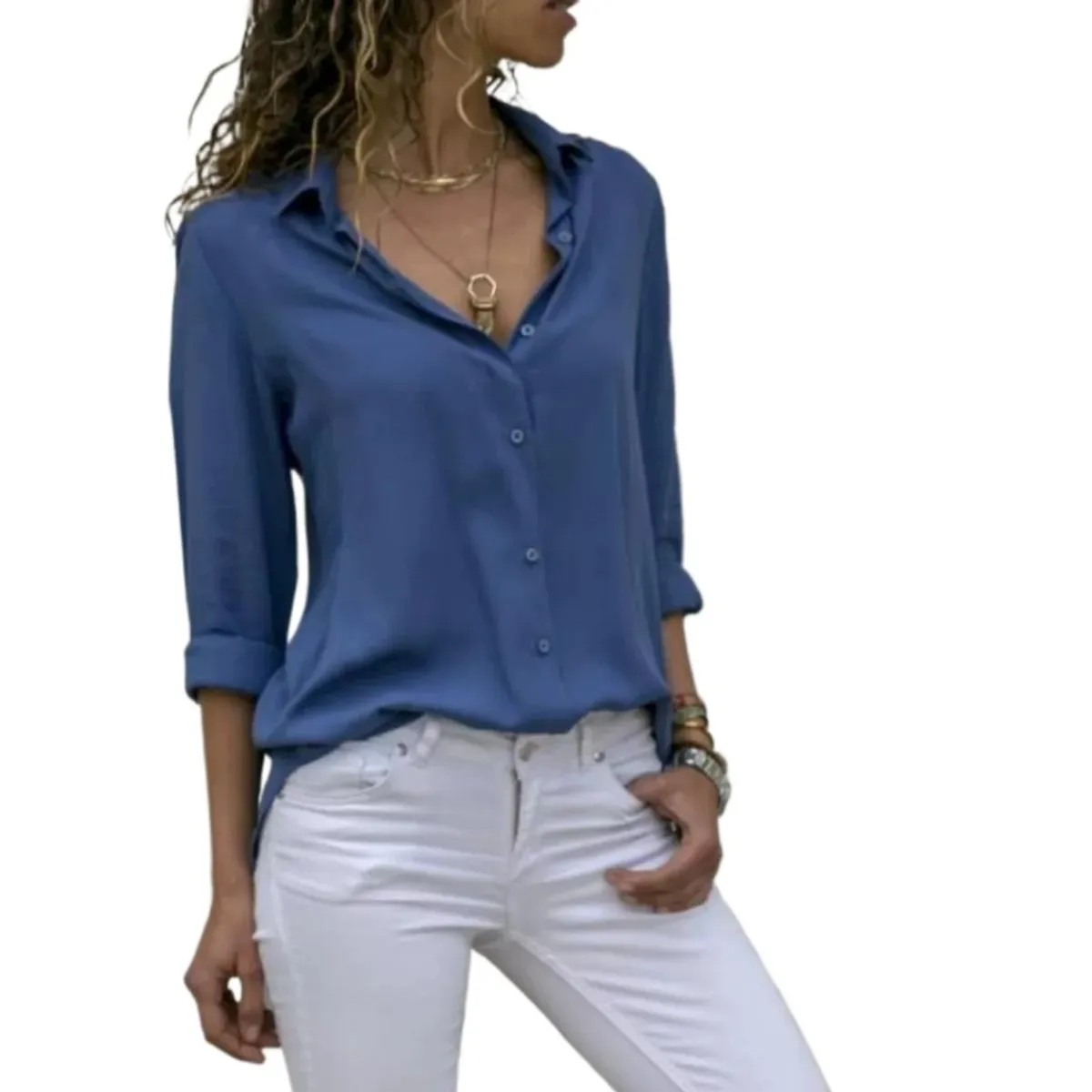 GIOIO - Blusa Moda Casual Suelto Elegante Manga Larga Para Mujer