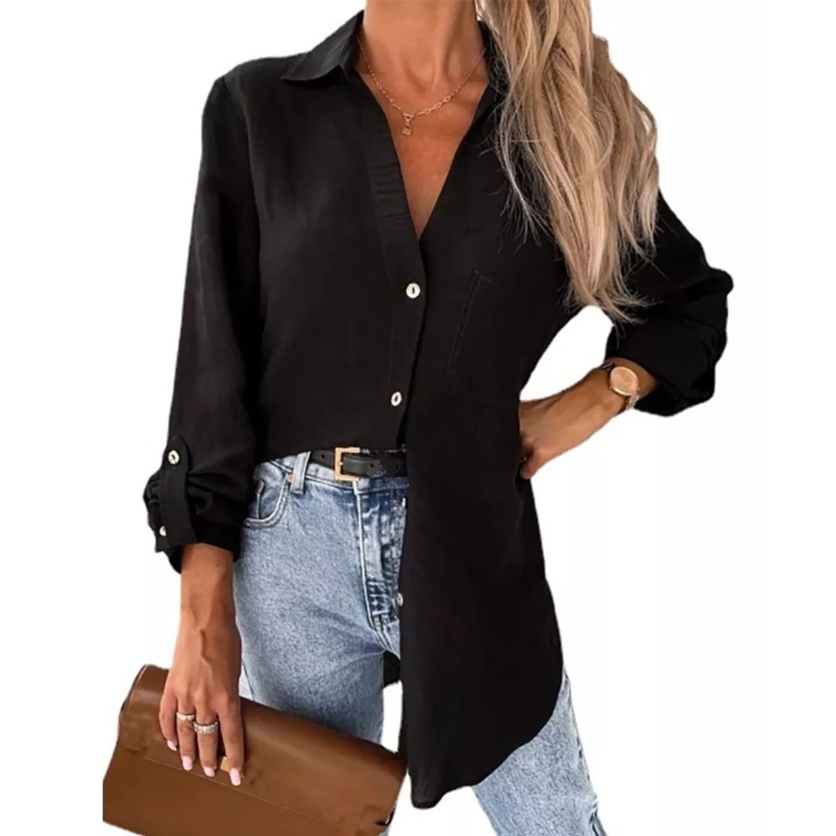 GIOIO - Camisas De Mujer Tops De Botones Sueltos Cómodos De Moda