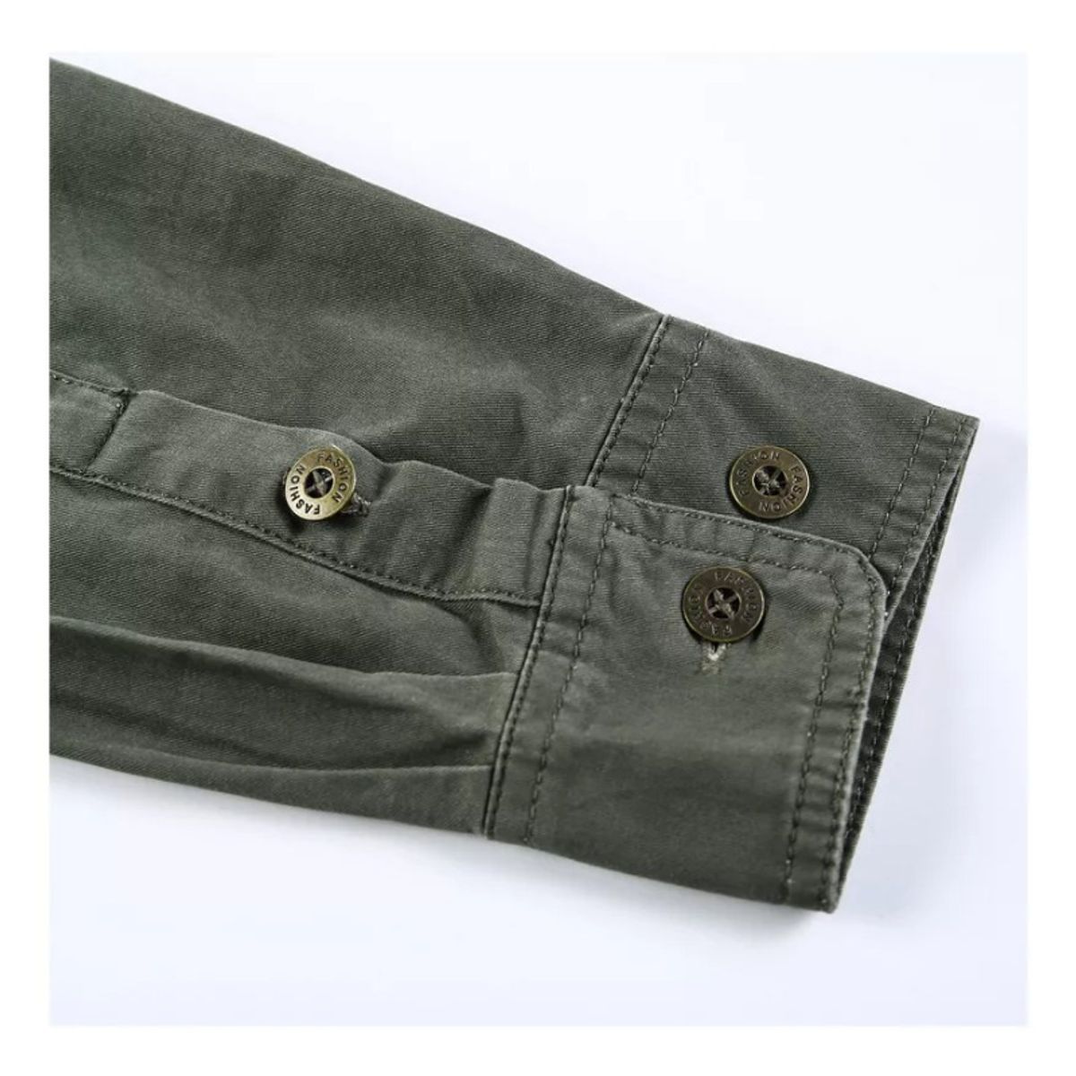 GIOIO - Camisa Casual De Algodón Con Mangas Largas Para Hombre