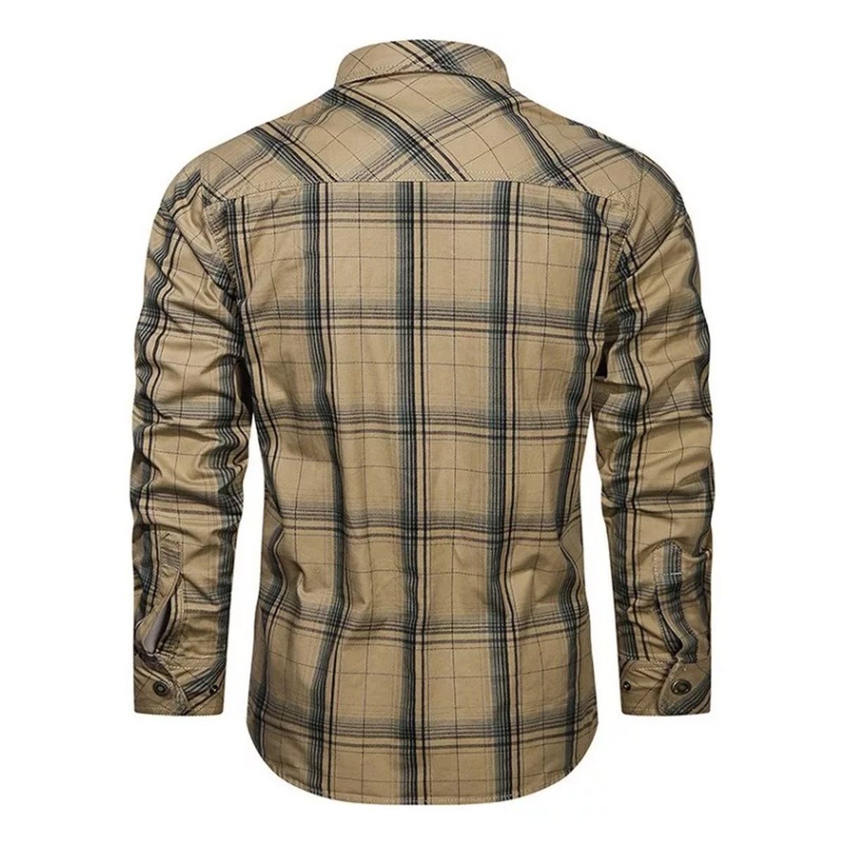 GIOIO - Camisa Casual De Trabajo Al Aire Libre De Algodón A Cuadros