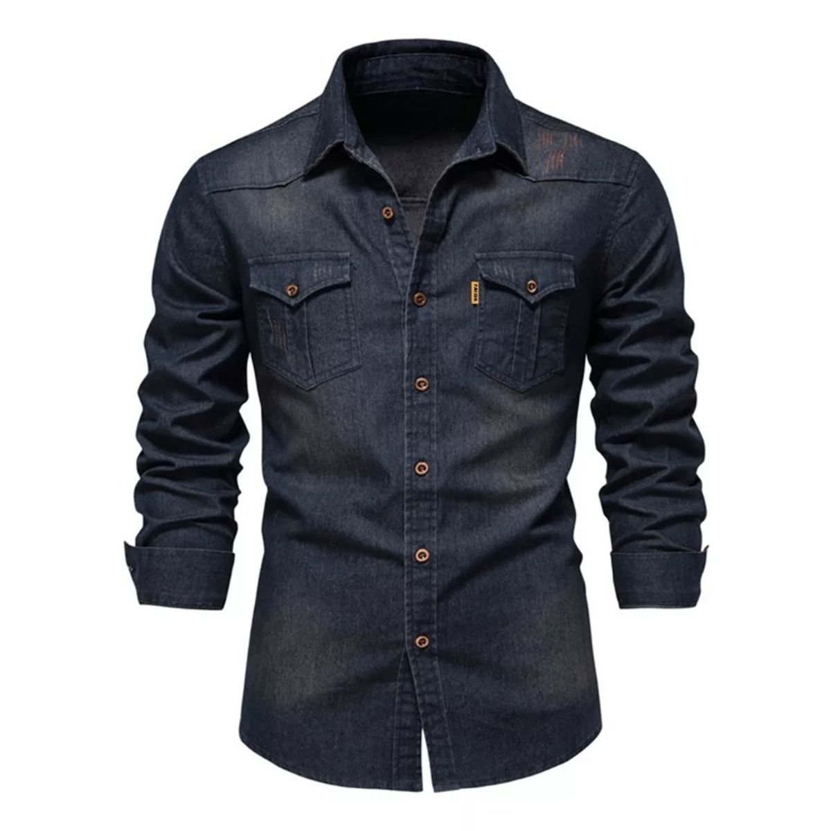 GIOIO - Camisa Casual De Mezclilla Y Manga Larga Para Hombre