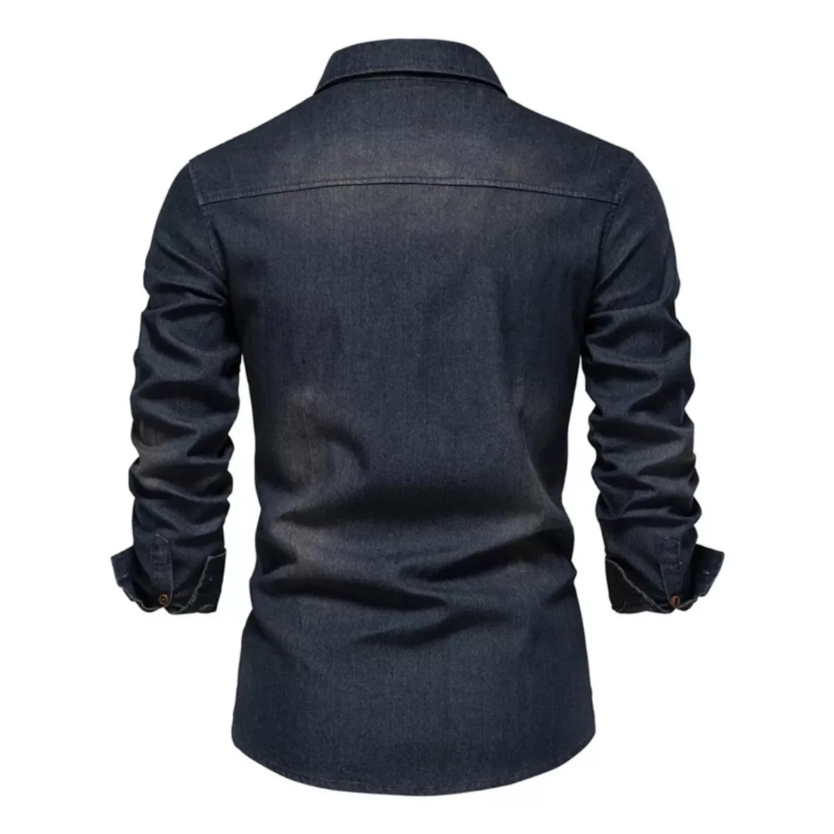 GIOIO - Camisa Casual De Mezclilla Y Manga Larga Para Hombre