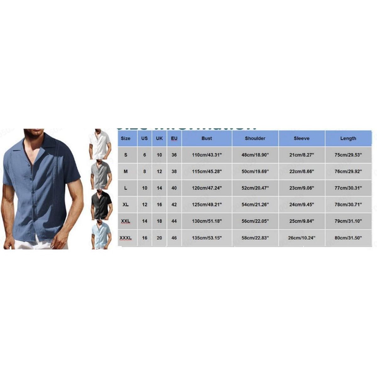 GIOIO - Camisa De Manga Corta De Playa Guayabera Cubana Para Hombre