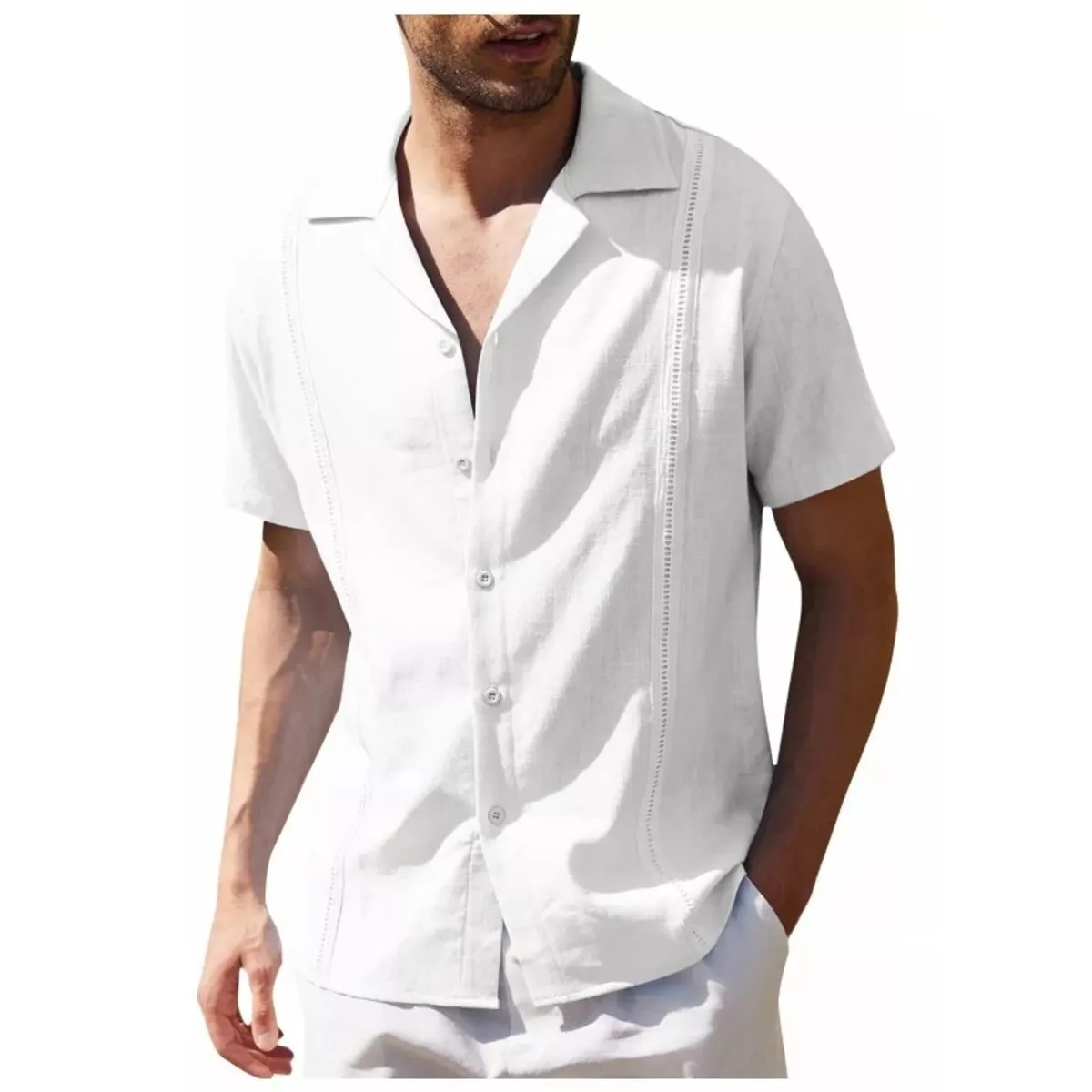 GIOIO - Camisa De Manga Corta De Playa Guayabera Cubana Para Hombre