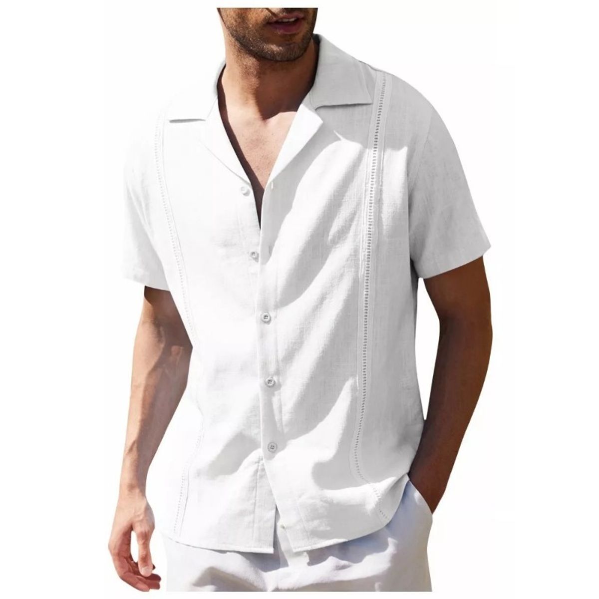 GIOIO - Camisa De Manga Corta De Playa Guayabera Cubana Para Hombre