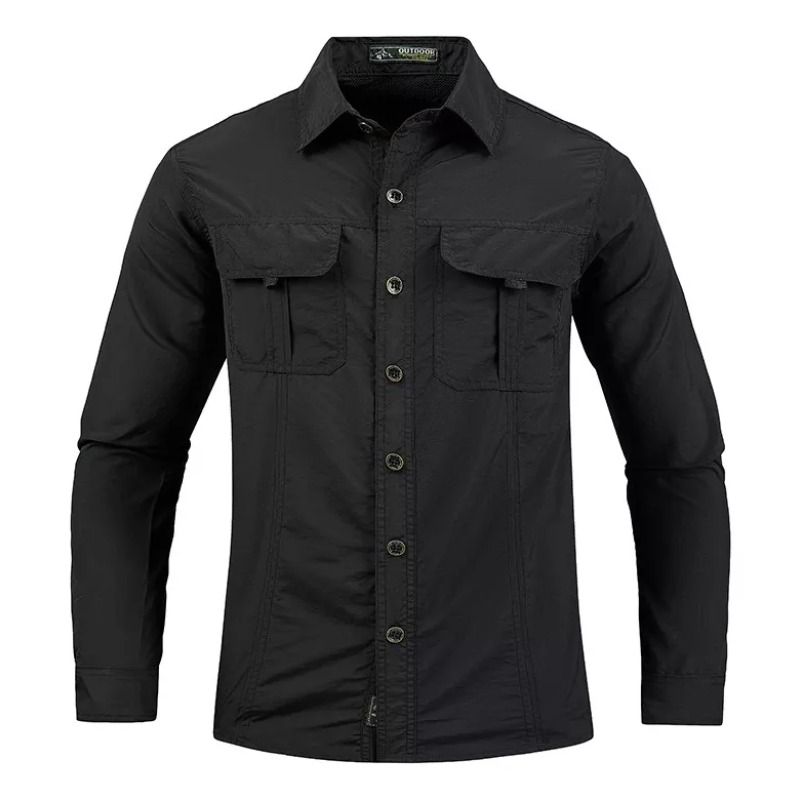 GIOIO - Camisa Manga Larga Hombre Camisa Táctica Suelta Confort
