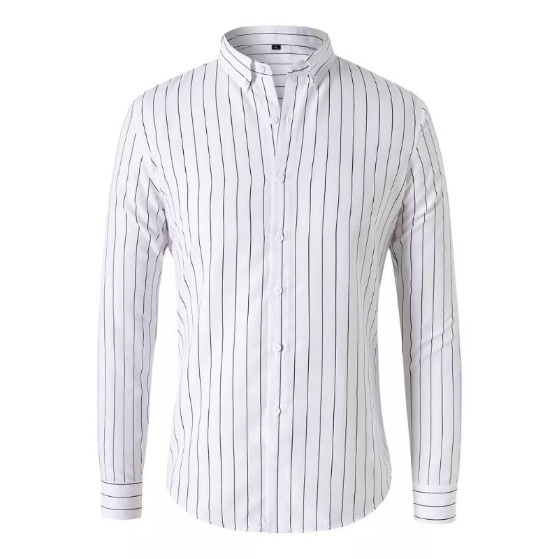 GIOIO - Camisa Manga Larga Raya Hombre Slim Fit Caballero