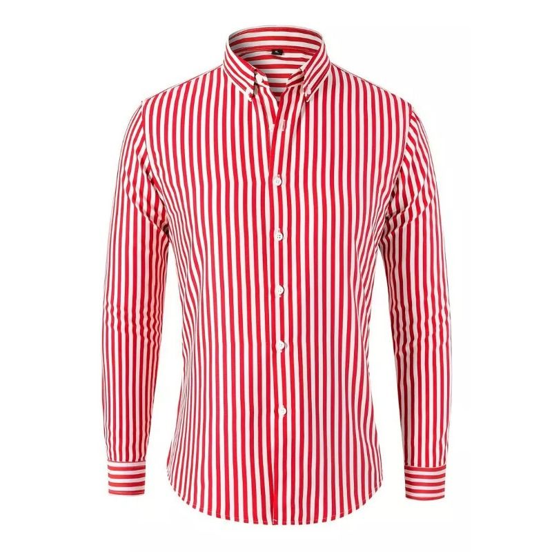 GIOIO - Camisa Manga Larga Raya Hombre Slim Fit Caballero