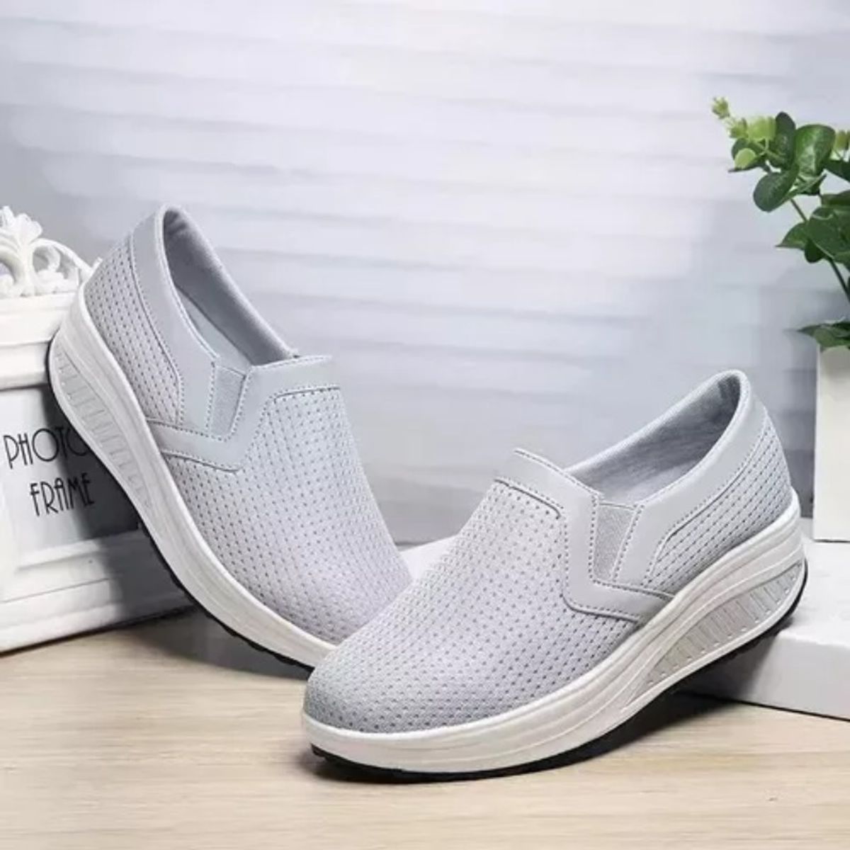 GIOIO - Zapatos De Malla Transpirable Cómodos Plataforma Para Mujer