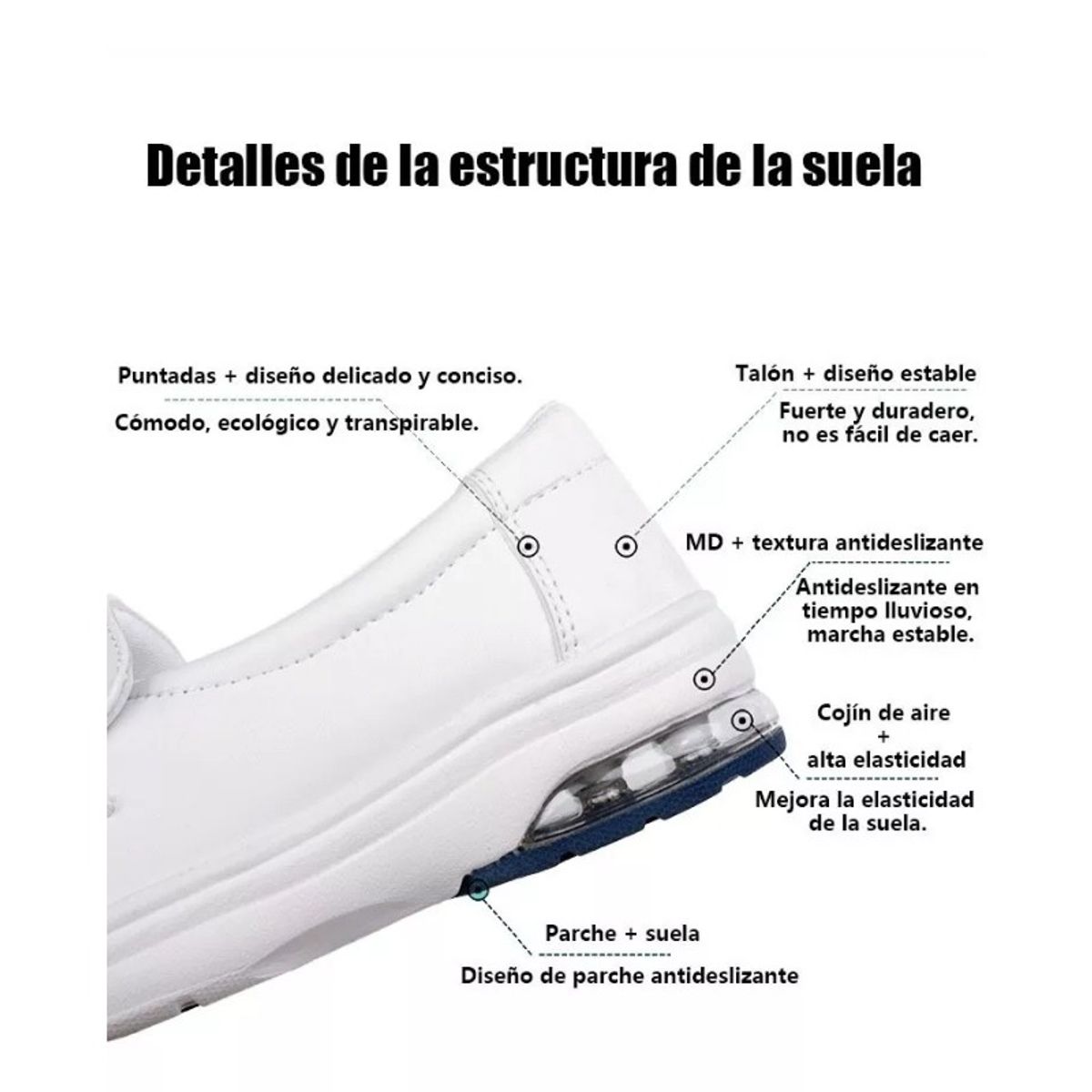 GIOIO - Zapatos Cómodos De Enfermera De Restaurante Para Mujer