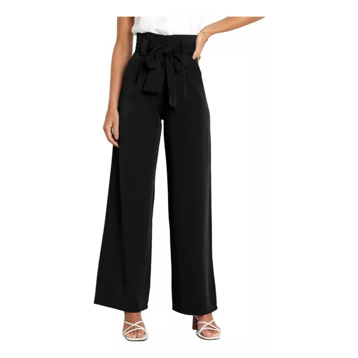 GIOIO - Pantalones Anchos Casuales De Color Liso Para Mujer