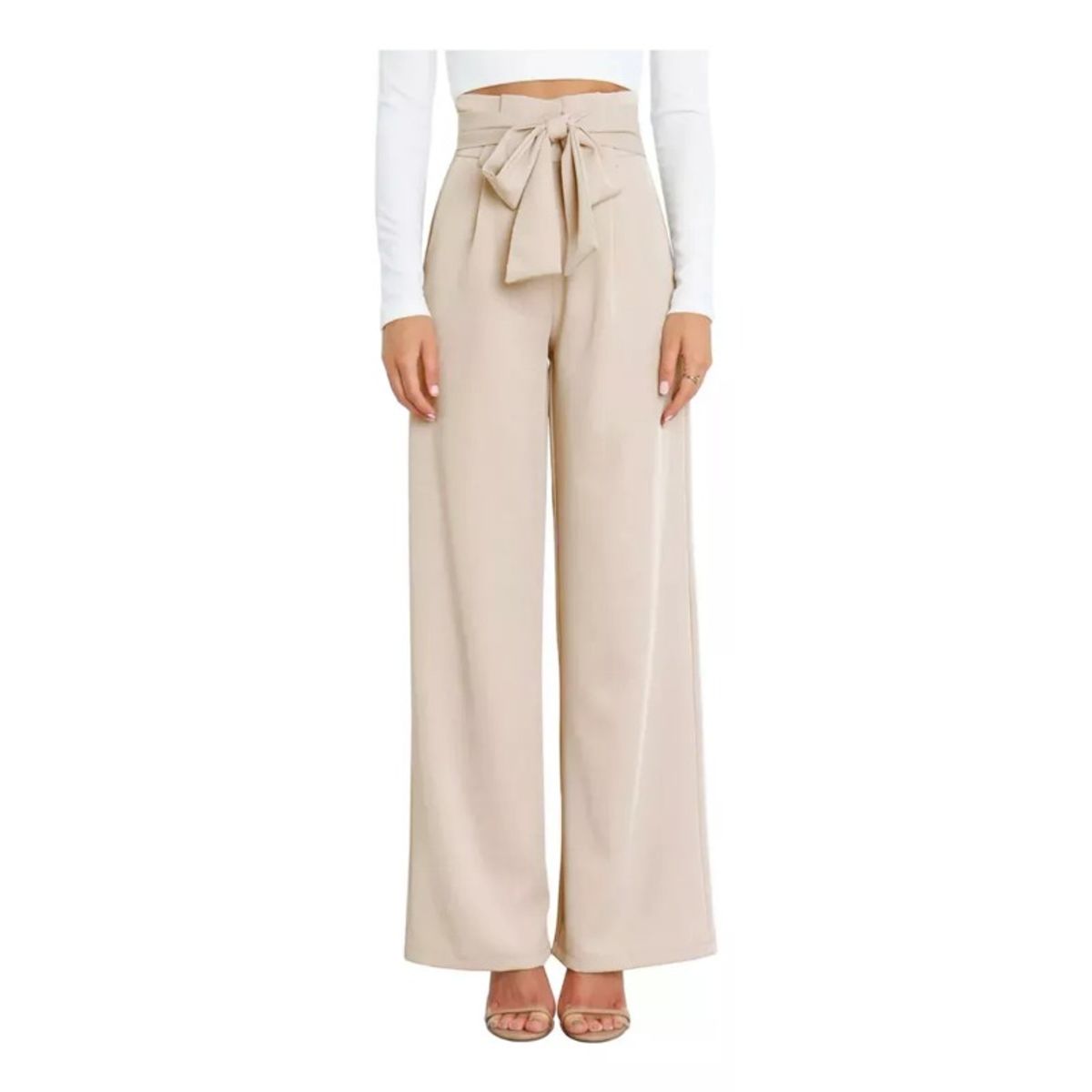 GIOIO - Pantalones Anchos Casuales De Color Liso Para Mujer