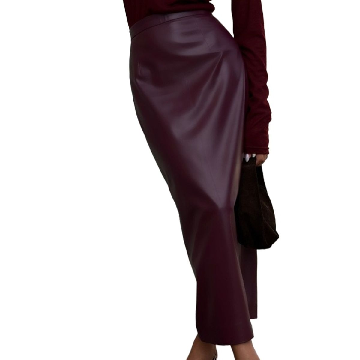 GIOIO - Falda ajustada talle alto con abertura sexy versátil