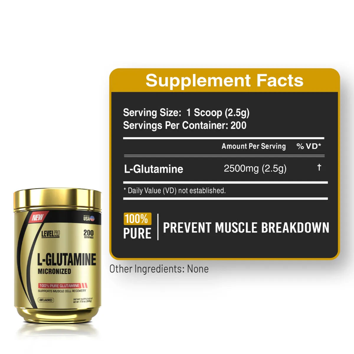 LEVEL PRO - Glutamina Level Pro 500 gr + Shaker