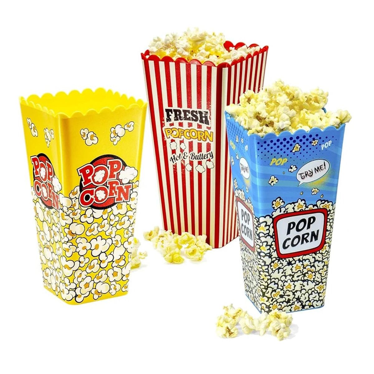 GENERICO - BALDE RECIPIENTE CONICO PARA POPCORN X 3 PIEZAS