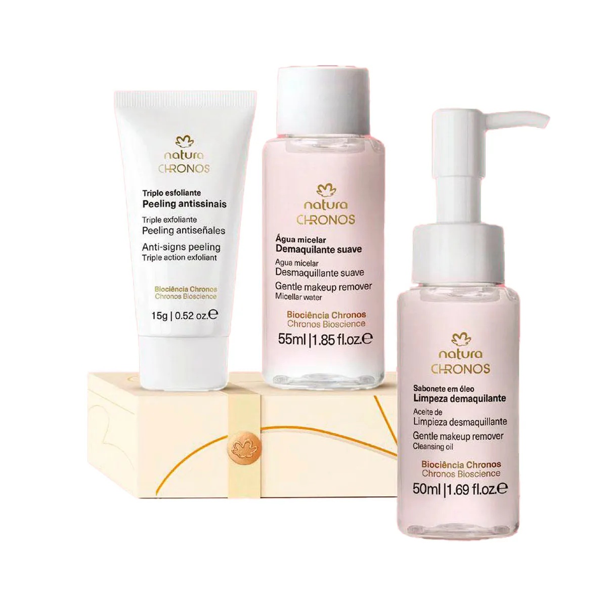 NATURA - Kit Chronos Derma Rutina Limpieza Miniaturas x3