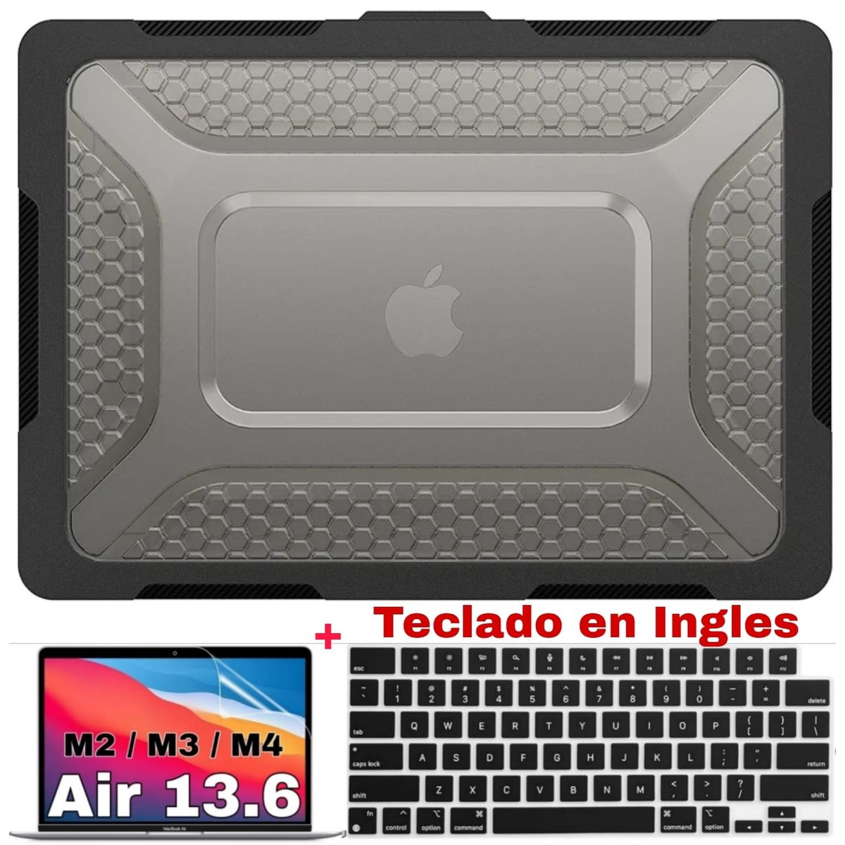 GENERICO - case + mica +cobertor teclado MacBook Air de 13.6 M4 M3 M2 A3113 A3240 A2681