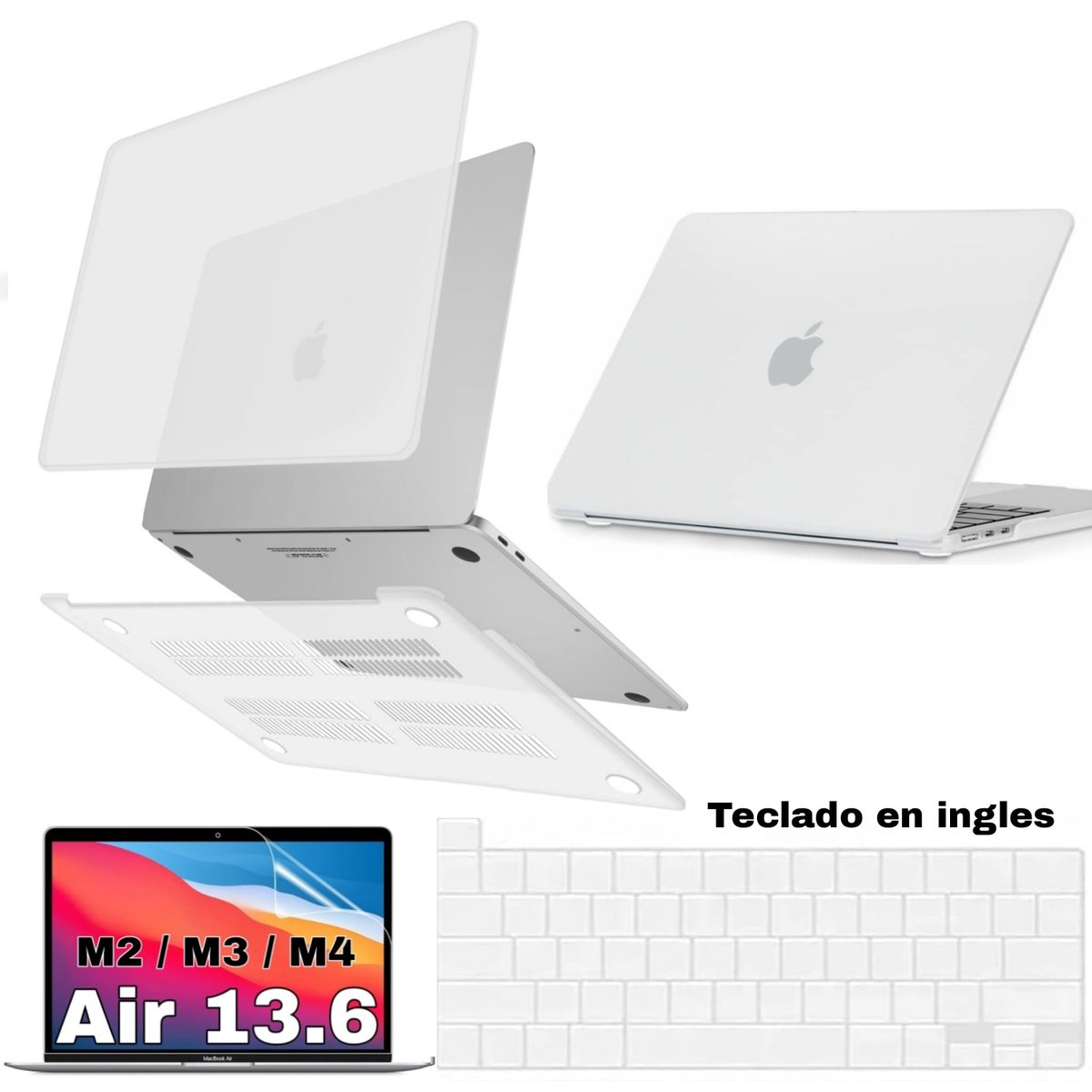 GENERICO - case + mica +cobertor teclado MacBook Air de 13,6 A3113 M4 A3240 A2681