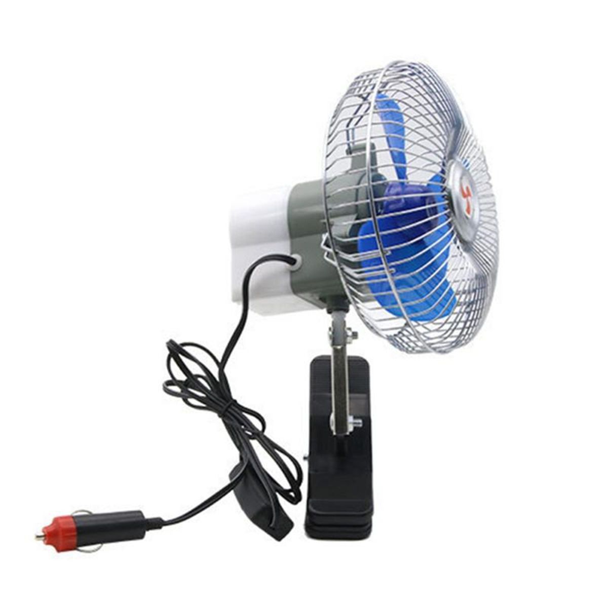GENERICO - Ventilador Para Auto 6 pulgadas  12V Giratorio con Gancho