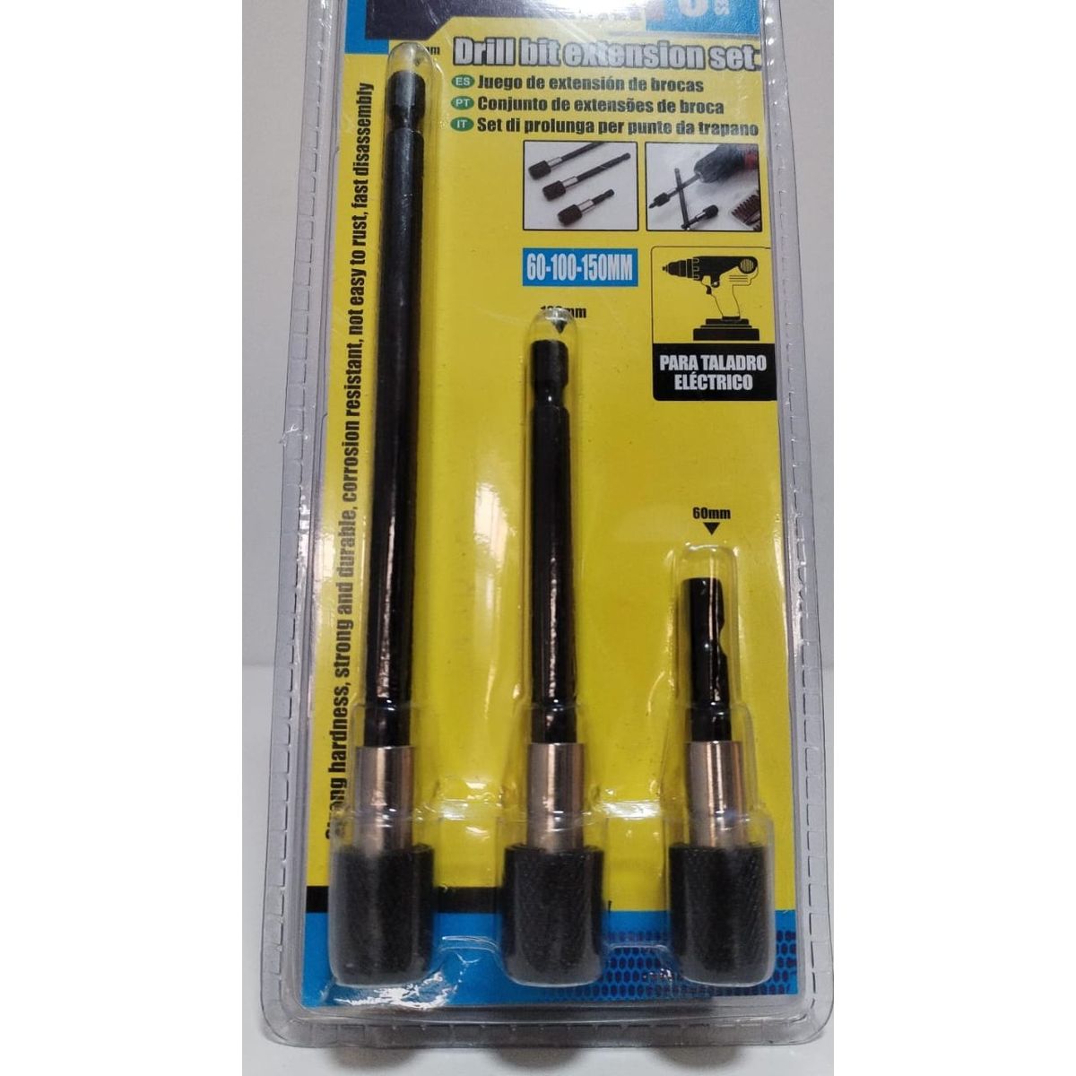GENERICO - EXTENSION APADTADOR 3 UNIDADES DE 60/100/150MM PARA TALADRO
